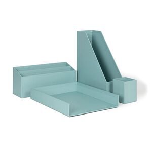 U Brands Teal 4 Piece Desk Organization Set, Office Organization Supplies